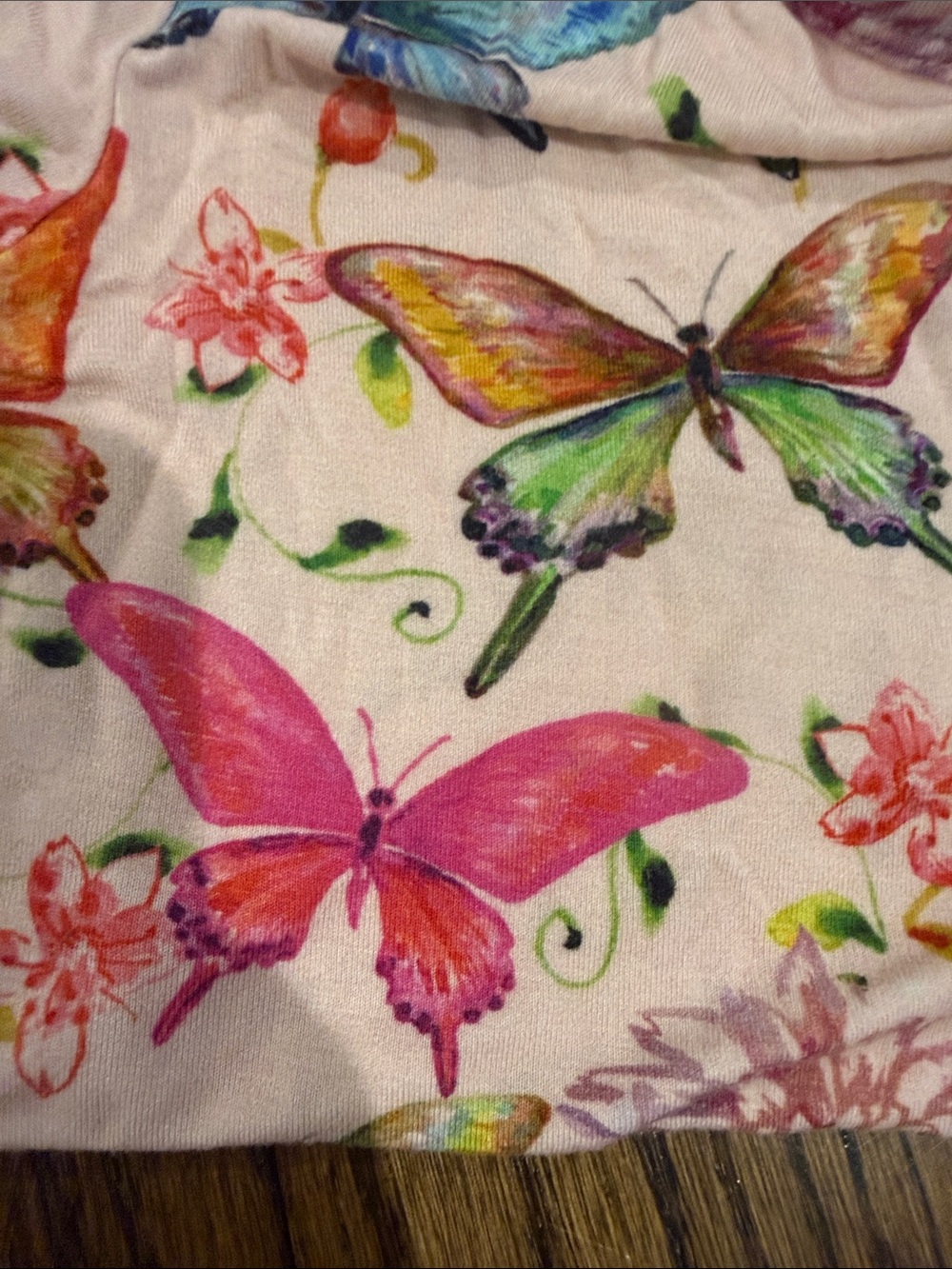 Posh Peanut Pink Butterfly Floral Kids Pajama Set - Picture 3 of 4